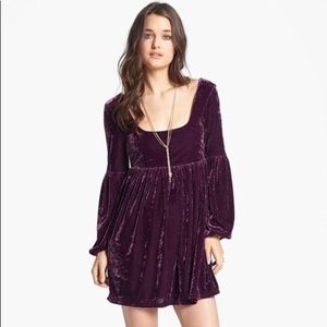 Gorgeous Free People purple velvet dress